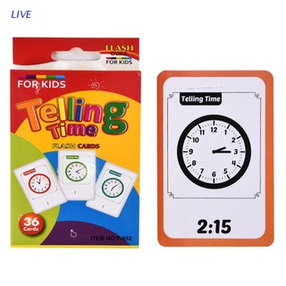 Live Telling Time Flash Cards Montessori ของเล่นสําหรับเด็กเหมาะกับเด็กก่อนวัยเรียน