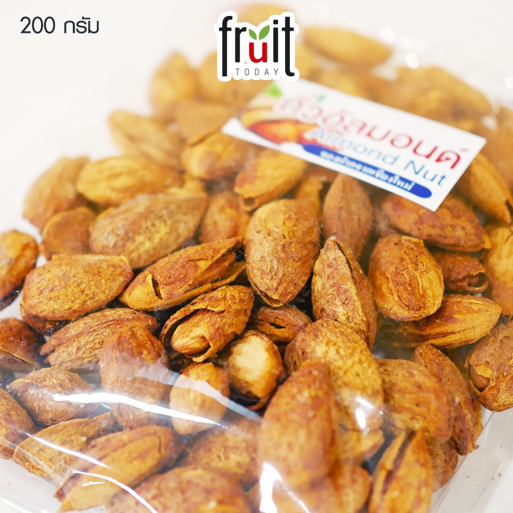 ถั่วอัลม่อน อบพร้อมเปลือก(ขนาด200กรัม) Almond nuts ople.buarawong