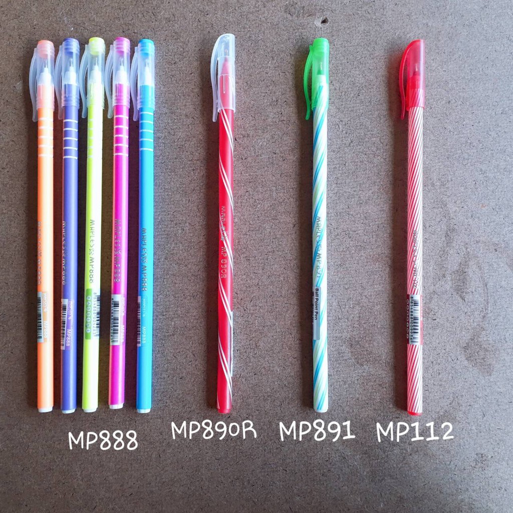 MAPLES Ball Point Pen ปากกาลูกลื่นแท่งยาว รุ่น MP819 / MP112 / MP890R / MP888  ขนาดเส้น 0.5 mm หมึกแ