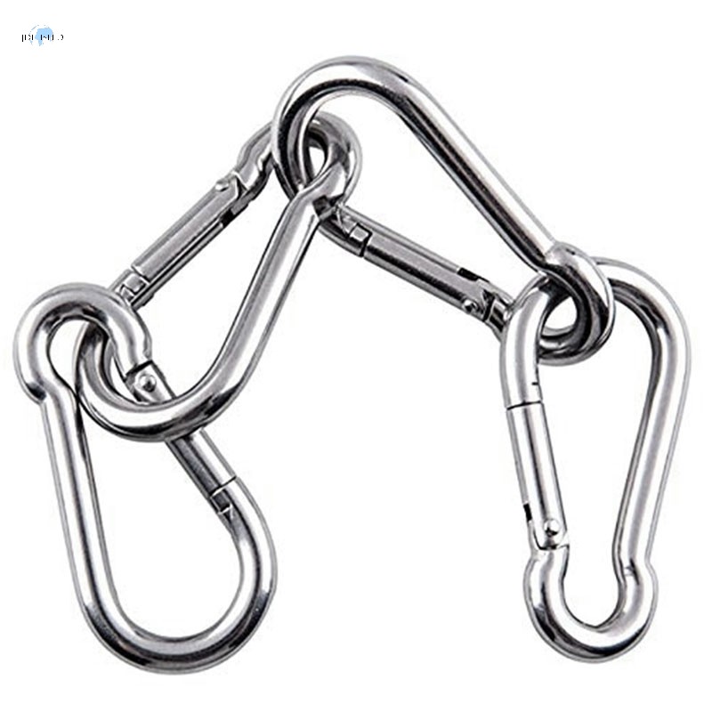 4 ชิ้น M6 ฤดูใบไม้ผลิ Snap Hooks Heavy Duty สแตนเลส 304 Swing ชุดอุปกรณ์เสริม Fit สําหรับ Gym, Campi