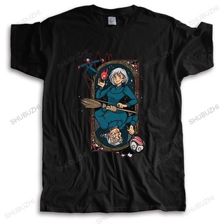 [S-5XL] หัวใจเป็นภาระหนัก นกฮูก &amp;#39; s Moving Castle เสื้อยืดแขนสั้น ผ้าฝ้าย พิมพ์ลายอนิเมะ Sophie Hatter สําหรับผู้ชาย