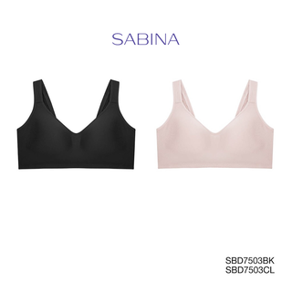 Sabina เสื้อชั้นใน (Set 2 ชิ้น) (ไร้โครง) รุ่น Perfect Bra รหัส SBD7503BK+SBD7503CL สีดำ/เนื้ออ่อน