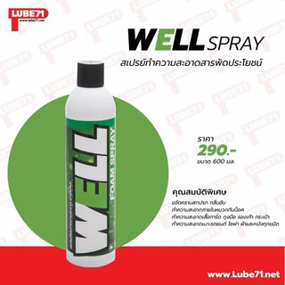 สเปรย์ทำความสะอาดผ้าและหนัง แบบโฟม WELL SPRAY ขนาด 600 ml. by LUBE71