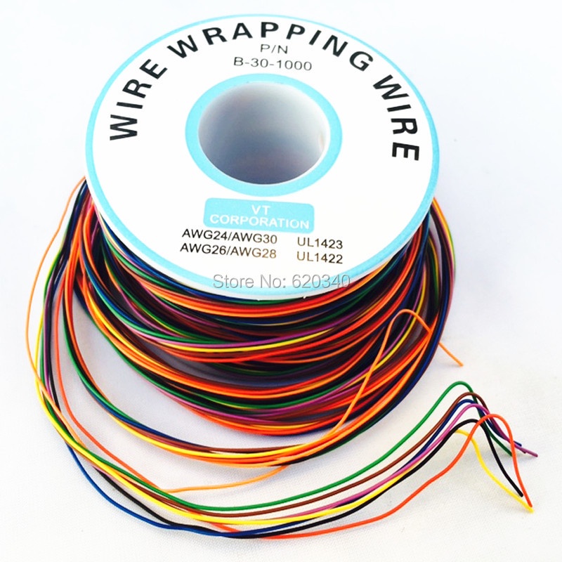 250 m/lots AWG30 Wrapping Wire 8 Colors Single Strand Copper Cable Ok Wire Electrical Wire for Lapto