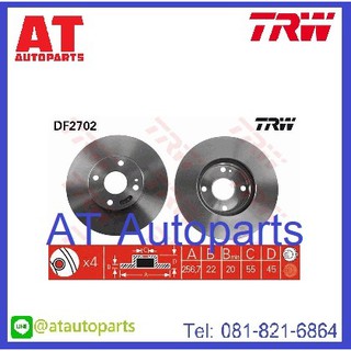 จานคู่ดิสเบรค-คู่ดรัมเบรค FORD เลเซอร์ 1.8, เทียร่า **ปี- **No.DF2702,DF2704หน้า **ยี่ห้อ TRW **ราคาขายต่อคู่