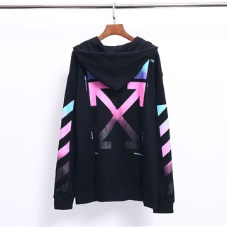 OFF WHITE Gradient Rainbow Arrow Hooded Cardigan Jacket Zipper