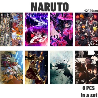 [8 ในเซต 42*29] นารูโตะ NARUTO |โปสเตอร์วอลเปเปอร์ ลายการ์ตูนอนิเมะ ขนาด 42x29 ซม. สําหรับตกแต่งผนัง ห้องนั่งเล่น