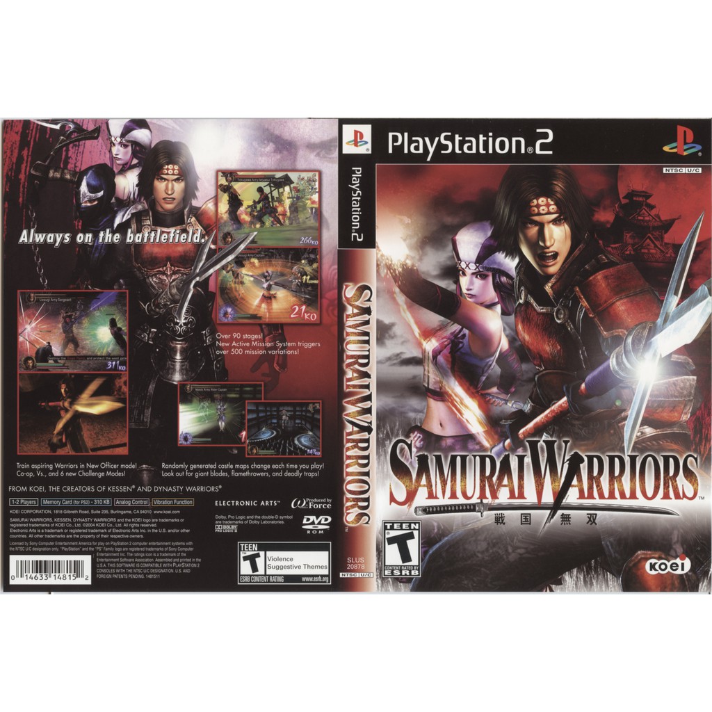 แผ่นเกมส์ Samurai Warriors PS2 Playstation2 คุณภาพสูง ราคาถูก