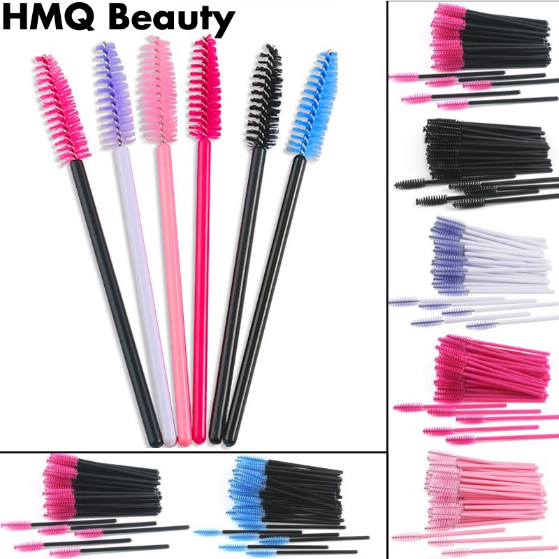 ต่อขนตา แปรงปัดขนตาคิ้วแบบใช้แล้วทิ้ง มาสคาร่า ไม้เรียว Applicator แปรงแต่งหน้าสองด้าน