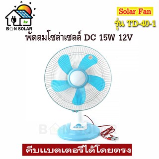 พัดลมDC 12V 15W 16นิ้ว สีฟ้า  พร้อมสายคีบแบตเตอรี่ได้โดยตรง