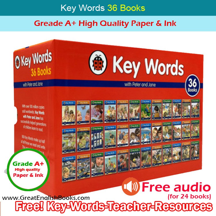 *ส่งฟรี มีเก็บปลายทาง* (ลิขสิทธิ์แท้A+มีรูป) หนังสือหัดอ่านภาษาอังกฤษ ปกแข็ง Key Words with Peter an