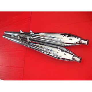 HONDA CB125K3 CB125 K3 EXHAUST MUFFLER SET PAIR "CHROME" PLATED // ท่อไอเสีย ท่อคู่ เหล็กชุบโครเมี่ยม