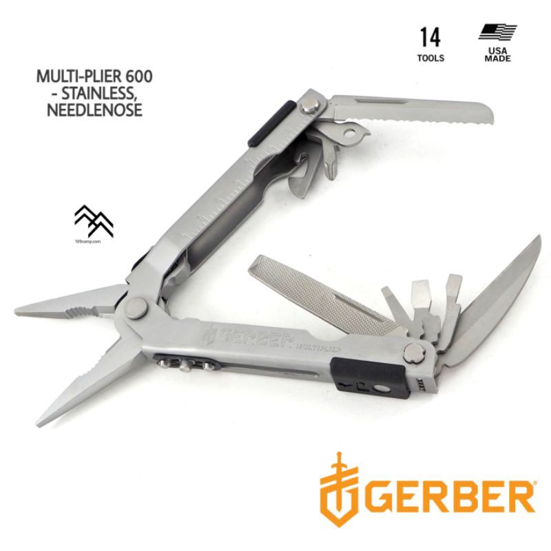 คีมGERBER ของแท้ รุ่น MP-600 คีมแบบสะบัดออกที่แข็งแกรง เป็นตำนานของ GERBER ปากแหลมมาพร้อมซองผ้าไนล่อ