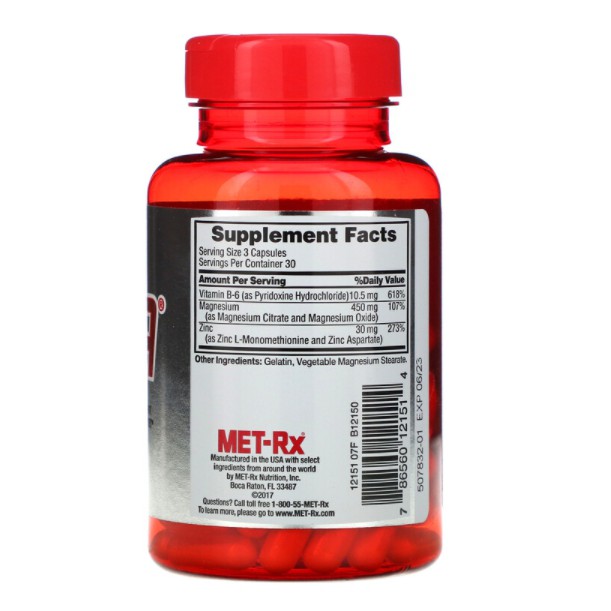 ZMA (MET-Rx) 90 Capsules !!!กินแล้วนอน!!! ส่งเสริมการฟื้นตัวจากการ ...