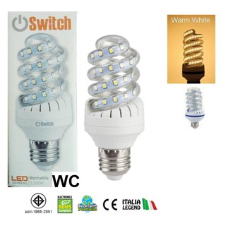 หลอดแอลอีดีรุ่น Spiral Led Corn Bulb Super Brigh 12W EVEแสงส้ม Warmwhite LEDทอร์นาโด สว่างรอบทิศทาง