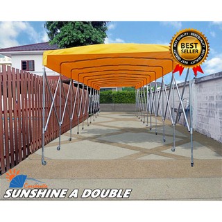 โรงจอดรถสำเร็จรูป เต็นท์จอดรถ CARSBRELLA รุ่น SUNSHINE A DOUBLE สำหรับจอดรถยนต์ขนาดเล็ก - ใหญ่