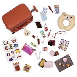 Our Generation -LUGGAGE SET WITH BEAR NECK PILLOW (BD35122Z) - เซ็ตกระเป๋าเดินทางสำหรับตุ๊กตา