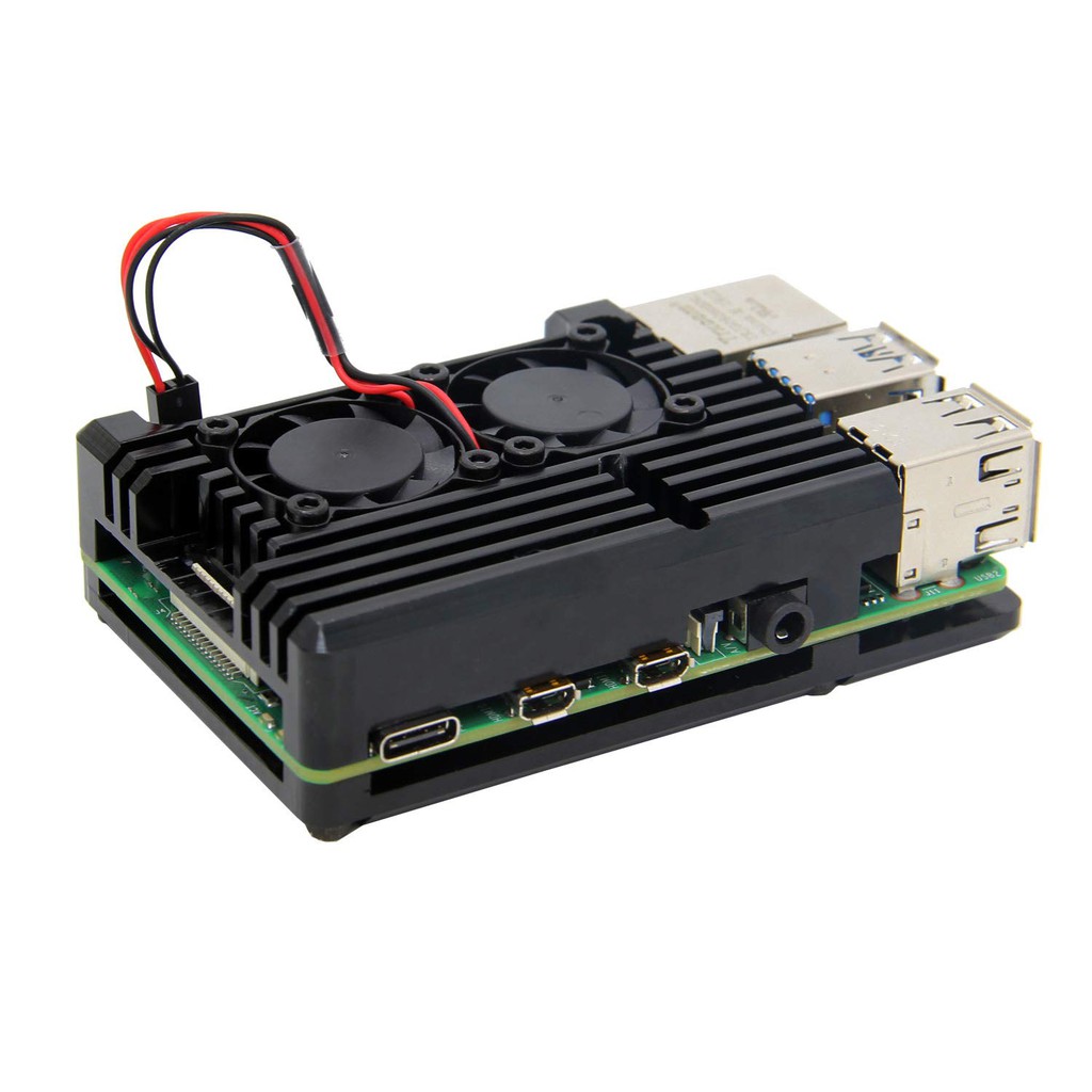 Raspberry Pi 4 Armor Aluminum Alloy Case with Dual Fan #8