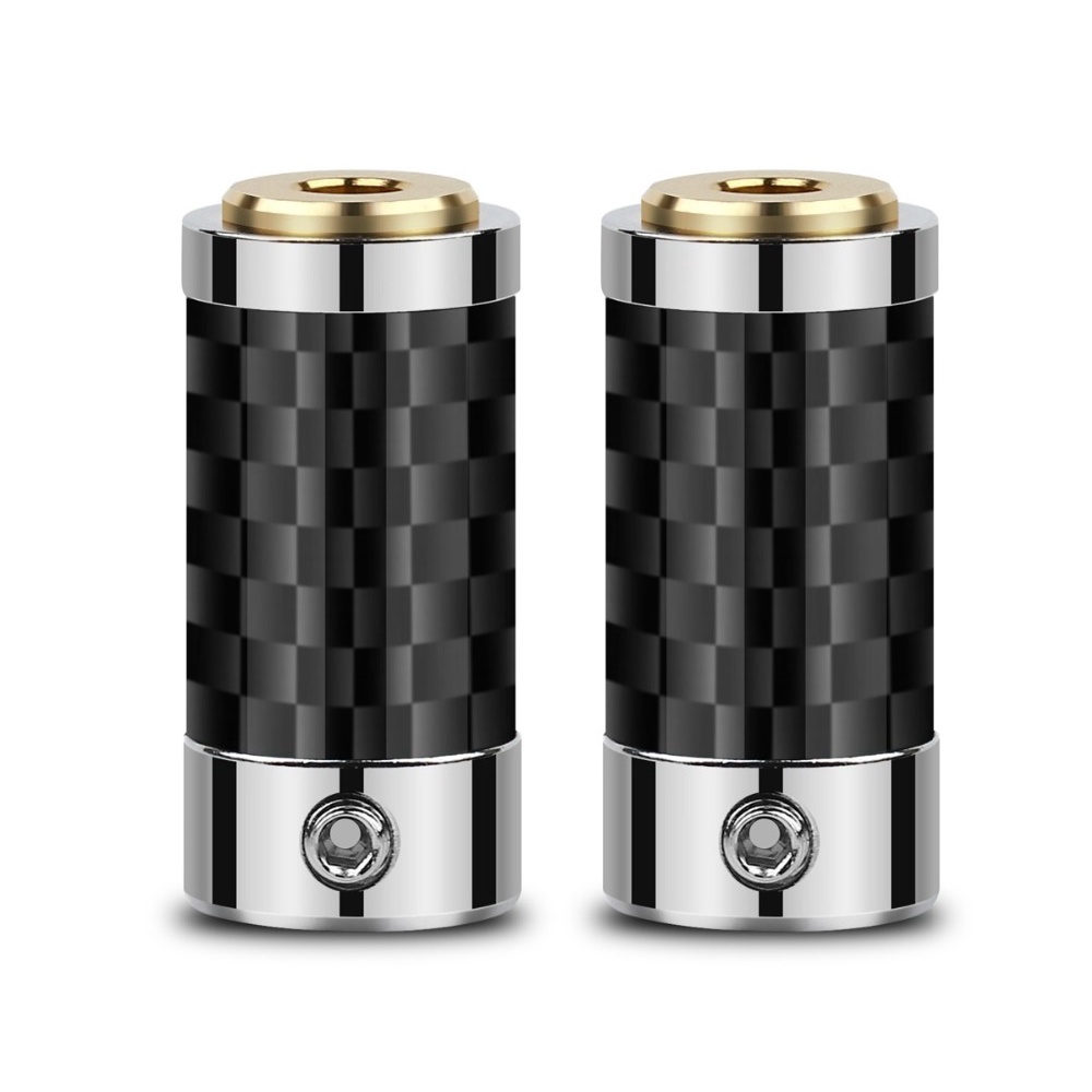 อะแดปเตอร์เชื่อมต่อสายหูฟังคาร์บอนไฟเบอร์ 2.5 มม. 3.5 มม. Female Audio Jack 3 Contact Plug