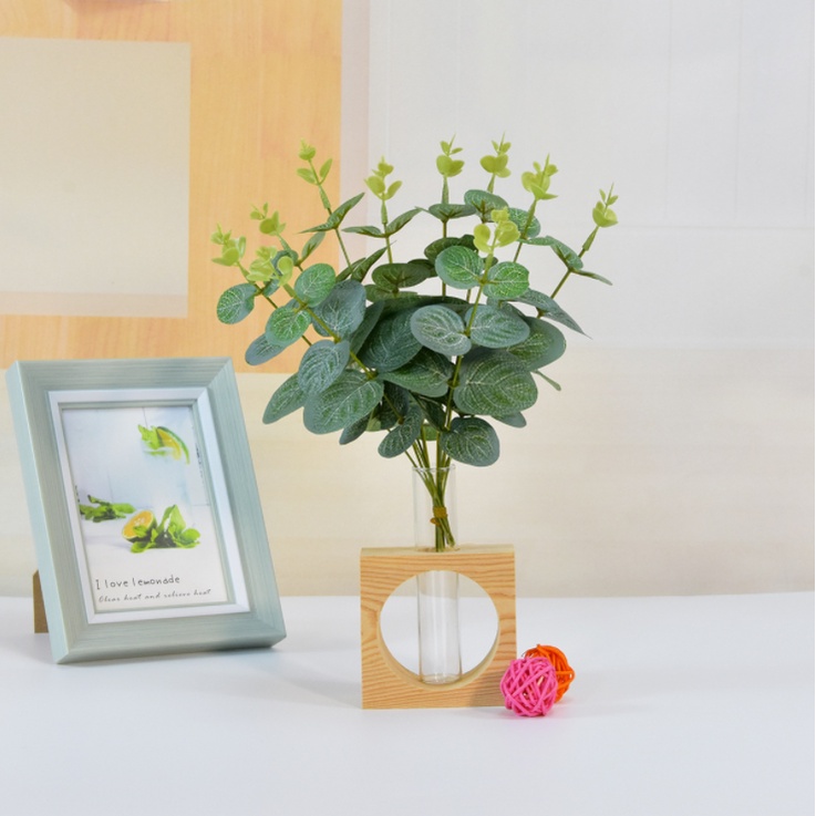 ดอกไม้ประดิษฐ์ใบยูคาลิปตัสใบไม้สีเขียวขนาด 32 ซม. 1 ชิ้นสําหรับตกแต่งบ้านออฟฟิศ - รูปที่ 6