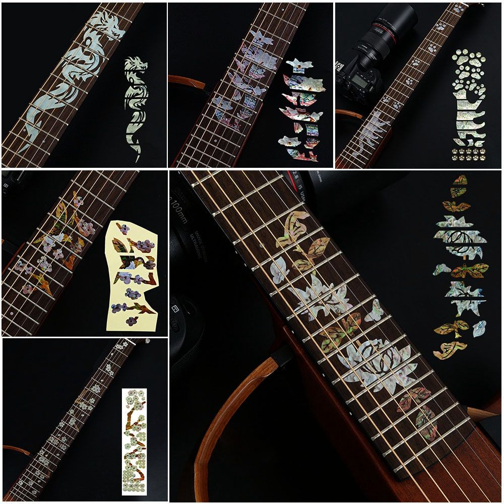Ultra Thin Fretboard Sticker Guitarra Accessories Cross Inlay Decals ...