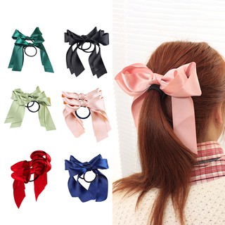 ‴2 ชิ้น Ribbon Rope Bowknot Hair Ties ผมวงยืดหยุ่นผมอุปกรณ์เสริมผม