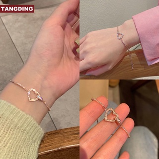 【Cod Tangding】สร้อยข้อมือจี้รูปหัวใจสไตล์เกาหลีเครื่องประดับแฟชั่นสตรี