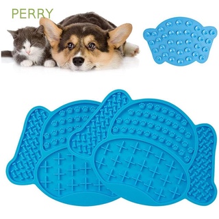 PERRY Silicone Material Dog Licking Pad Pet Bathing Cat Treat Mat Feeders Grooming Dog With Suction Dog Bath Buddy Training Supplies Leak Mat Slow Food Bowls Dispensing Mat/Multicolor