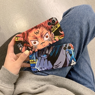 เคสโทรศัพท์มือถือแบบนิ่ม ผิวด้าน กันรอยเลนส์กล้อง ลายอะนิเมะ Jujutsu Kaisen สําหรับ iPhone 14 13 12 Xs MAX XR 11 PRO MAX