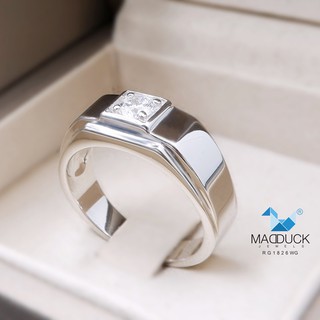 Madduckjewels แหวนเงินแท้ เพชร CZ ชุบโรเดียม RG1826