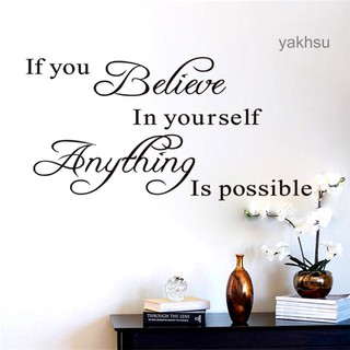 Hy.qt.if You Believe In Yourself Anything Is Possible Inspiring สติกเกอร์ติดผนัง DIY