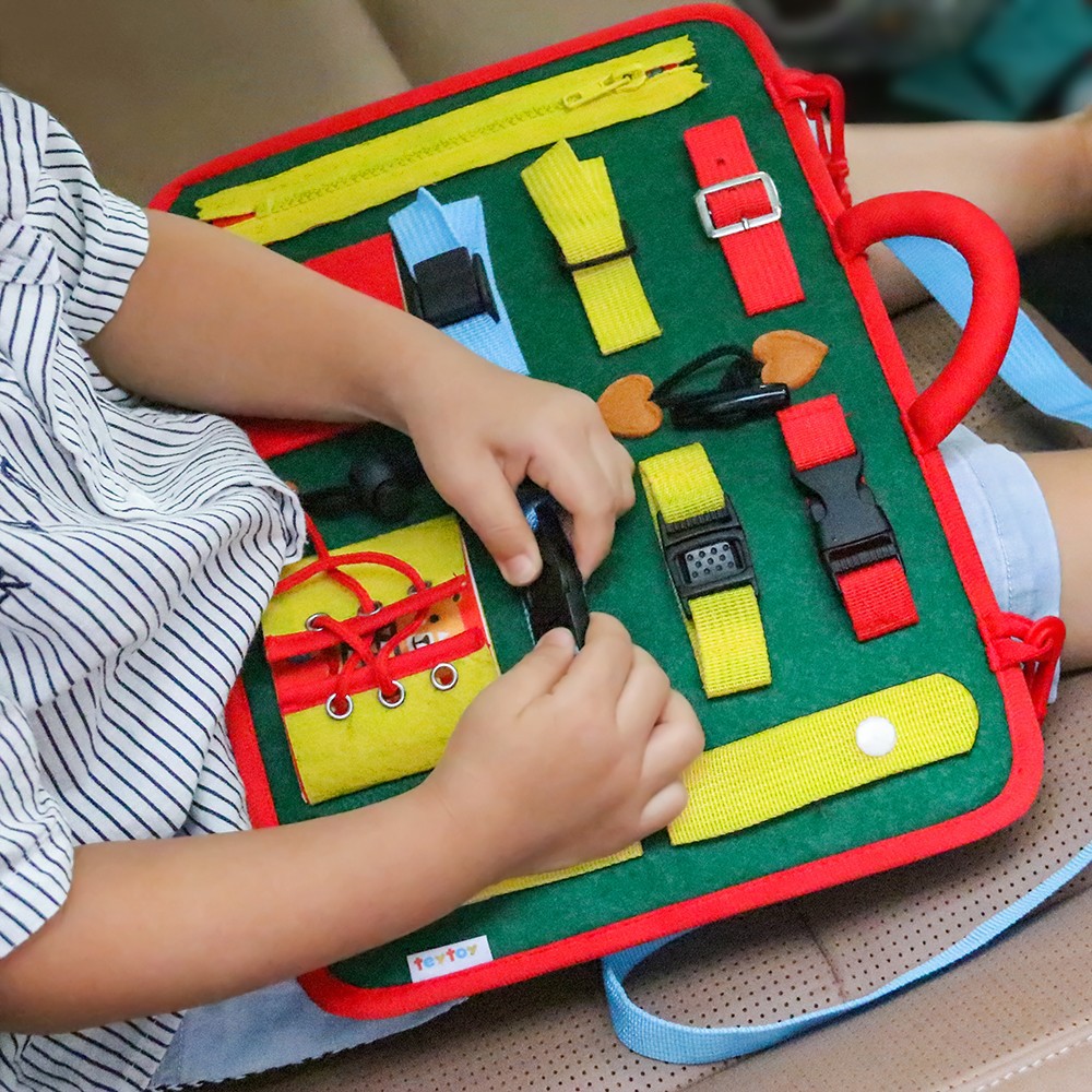 TEYTOY Busy Board Toy for Toddlers Baby Toy Basic Skills Activity Board ...