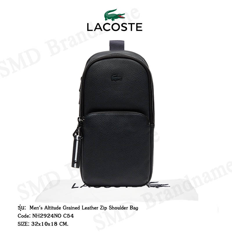Lacoste กระเป๋าคาดอก รุ่น Men's Altitude Grained Leather Zip Shoulder Bag Code: NH2924NO C54