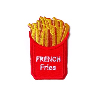 French Fries มันฝรั่งทอด อาหารฟาสต์ฟูด ไบค์เกอร์ งานเท่ห์ๆ ตัวรีดติดเสื้อ ตัวรีด (Size M) อาร์มรีด อาร์มรีดติดเสื้อ