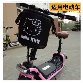 (พร้อมส่ง)ตะกร้าผ้าใส่ของลาย Hello Kitty สำหรับแขวนติดรถจักรยาน