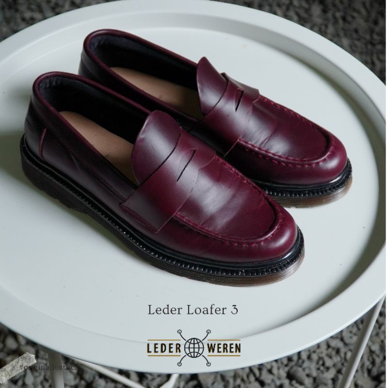 Lederweren - Leder Loafer 3 Excite Dark Burgundy - รองเท้าหนังผู้ชาย Penny