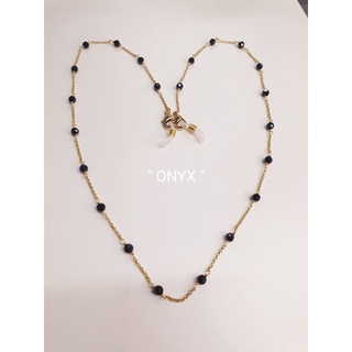 สายคล้องแมส หินนำโชค017 "ONYX" ออนิกซ์