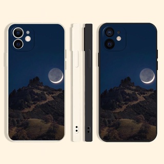 crescent moon เคสไอโฟน 8พลัส iPhone 13 11 12 pro max เคส Xr Xs X max case 7 8 14 se2020 7plus 8plus landscape cover นิ่ม