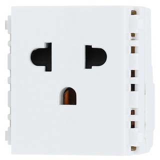 เต้ารับเดี่ยว 3 ขากราวด์ PHILIPS 220 โวลต์ SINGLE SOCKET PHILIPS UNIVERSAL 3P GROUND 220W WHITE