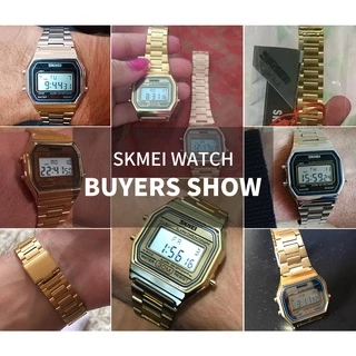 SKMEI นาฬิกาข้อมือดิจิตอล LED แบบกันน้ำ แฟชั่นผู้ชาย