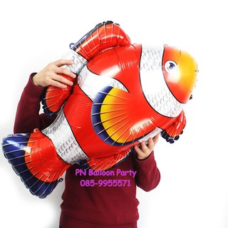 ลูกโป่งปลานี่โม่ ขนาดจัมโบ้ 35 นิ้ว แถมฟรีชุดก้านถือ+จุก nemo fish balloons