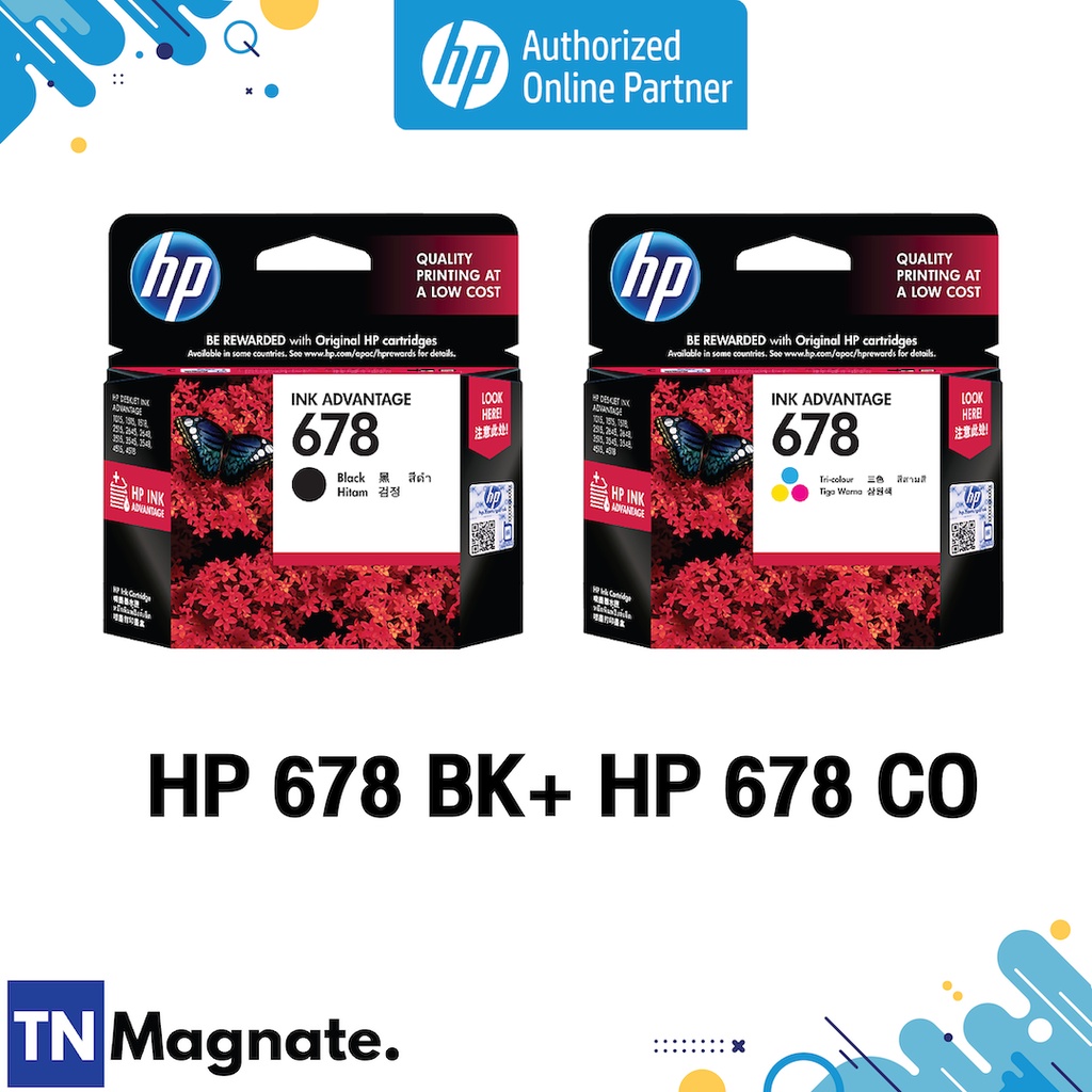 [หมึกพิมพ์อิงค์เจ็ท] HP 678 [CZ107AA] INK TRICOLOR + HP 678 [CZ108AA] INK BLACK