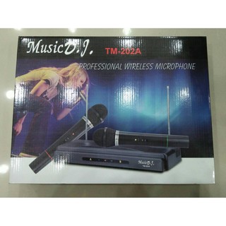 ไมโครโฟนไร้สาย ไมค์ลอยคู่ MUSIC DJ Microphone Wireless TM202A