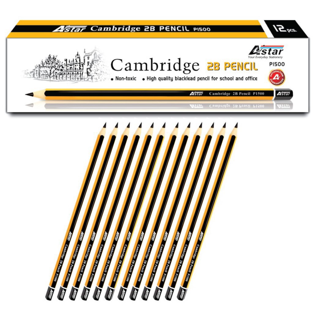 2B Pencil Astar (12 ชิ้น/กล่อง) *Pensel 2b / School Pencil 2b / Astar Pencil