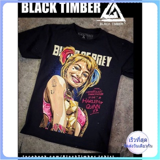 BT  Harley Quinn Birds of Prey เสื้อยืด สีดำ BT Black Timber T-Shirt ผ้าคอตตอน สกรีนลายแน่น S M L XL XXL