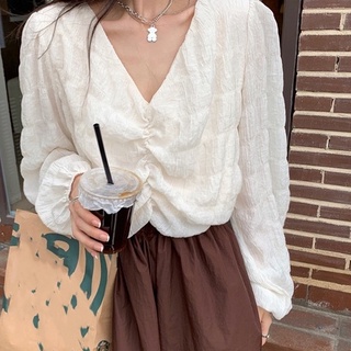 🔥พร้อมส่ง🔥 Bubble Top สีขาวครีมๆ