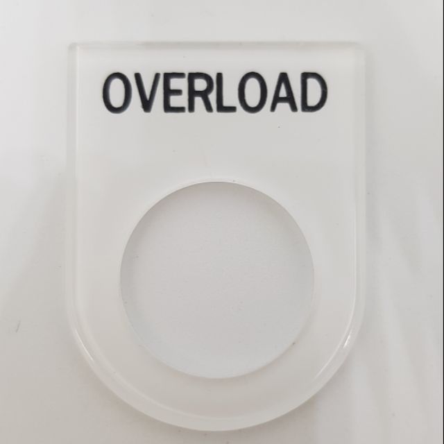 ป้ายเนมเพลท ตู้คอนโทรล OVERLOAD