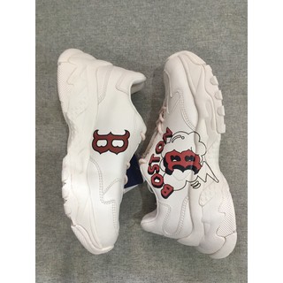 👑ผ่อน0%~แท้100%👑 รองเท้า MLB  New  Boston รุ่นใหม่  สีขาว เชือกชมพู