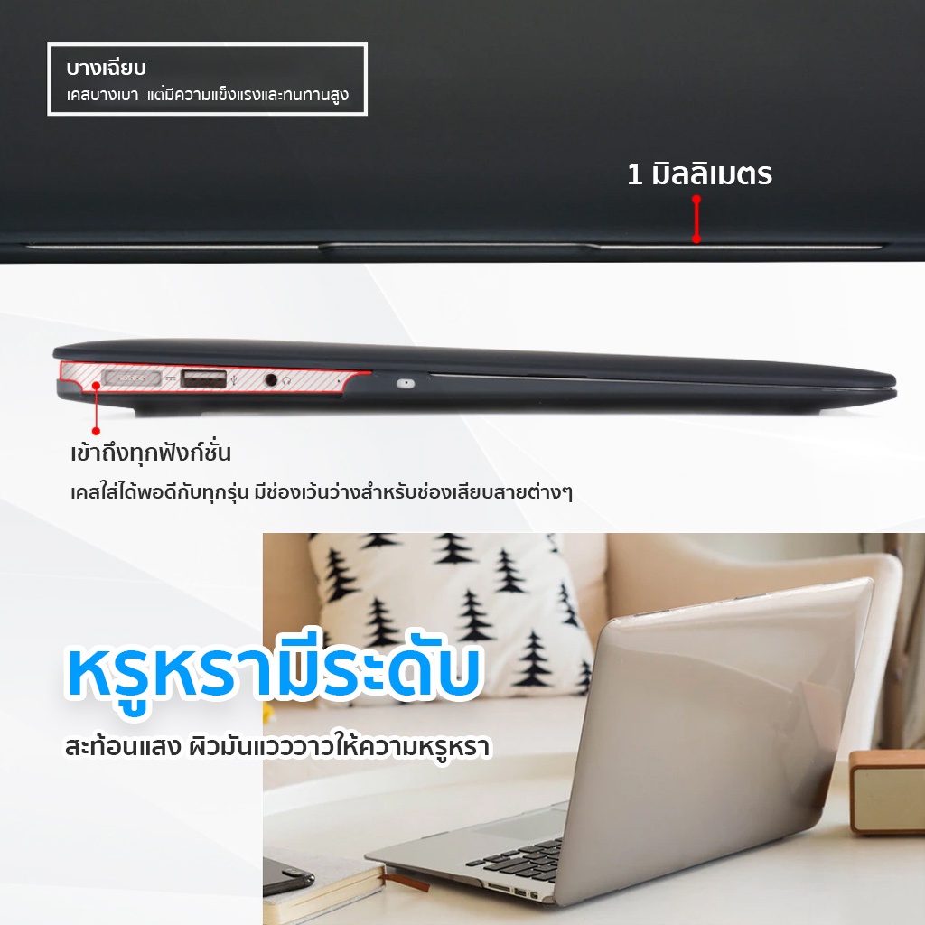 🚚 พร้อมส่งในไทย 🇹🇭 เคสใส Trackpad สำหรับ แล็ปท็อป air 13 M1 / pro M1 M2 / Pro 13 / M1Max / M1Pro ร้านเดิม คุณภาพดี
