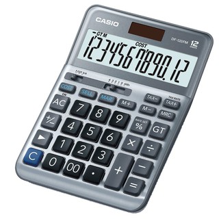 เครื่องคิดเลข สีเงิน คาสิโอ DF-120FM-W-DP Casio Color Calculator DF-120FM-W-DP